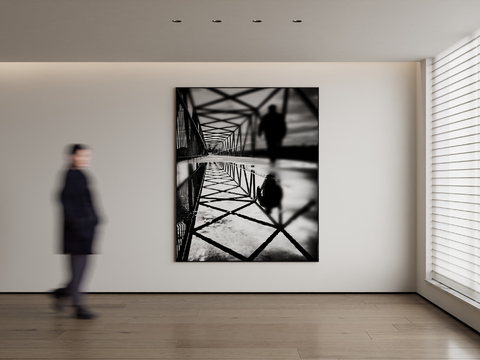 Modern Decorative Painting Architectural Painting Black and White Hanging Painting