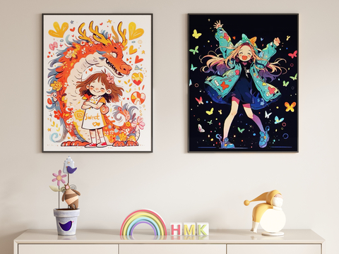 Anime Hanging Painting Children's Painting Cartoon Decorative Painting Hanging Painting