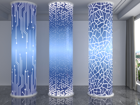 Hollow cylindrical transparent column luminous column