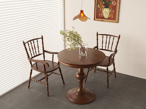 Middle style dining table and chair