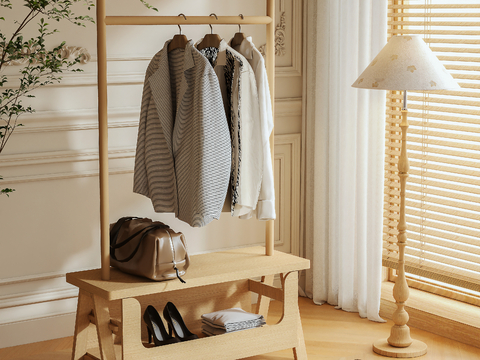 Log Style Hanger Coat Rack Floor Hanger