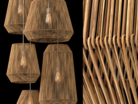 Rattan chandelier