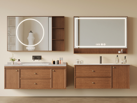 Middle Style Bathroom Cabinet Hanging Washbasin