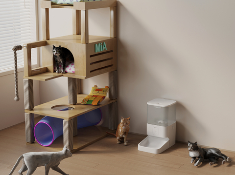 Modern Pet Feeding Machine Cat Climbing Rack Cat Climbing Cabinet