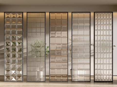 Modern glass partition glass brick