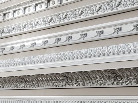 European-style gypsum skirting line