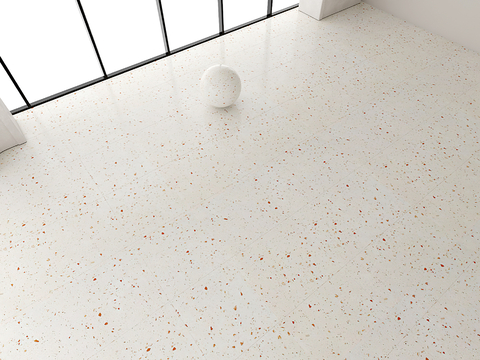 creamy-white terrazzo floor tile milk tea shop floor tile