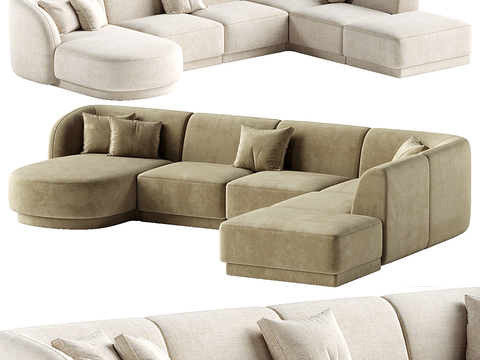 Modern corner sofa multiplayer sofa