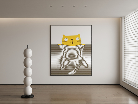 Modern cat hanging painting cartoon painting decorative painting