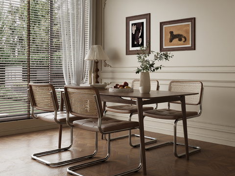 Middle style dining table and chair