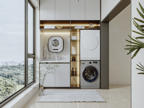 Modern Living Balcony Laundry