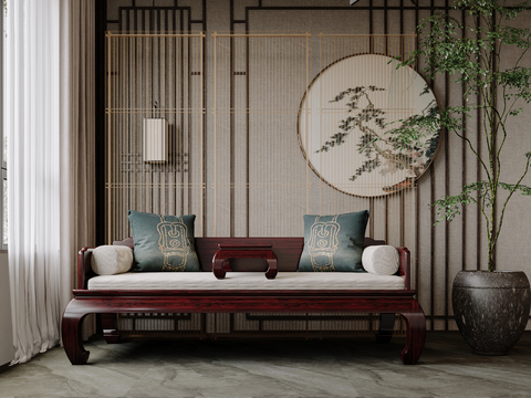 Chinese Arhat Bed Redwood Arhat Bed