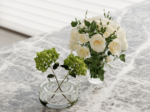 Modern vase floral flower arrangement white rose