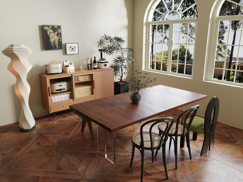 Middle style dining table and chair