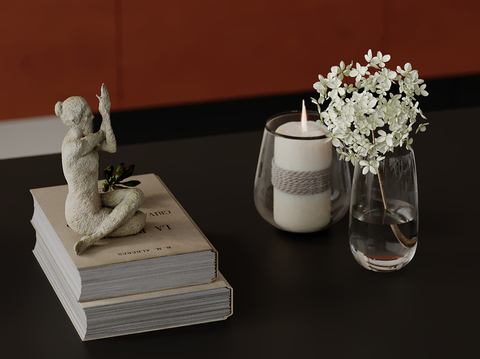 Modern Desktop Ornaments Vase Candle Books