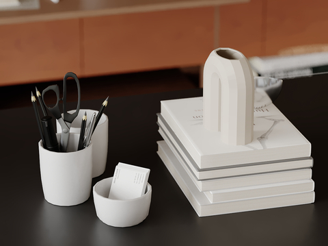 Modern Desktop Ornaments Stationery Cup Books