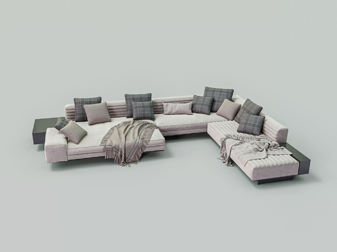 Modern L-shaped Sofa Multiplayer Sofa