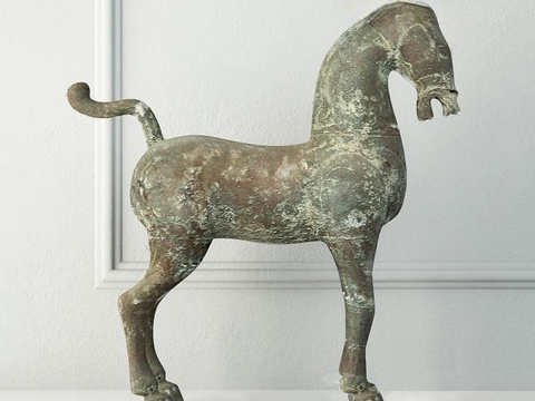 Modern Sculpture Bronze Horse Qin Shi Huang Terracotta Horse Sculpture