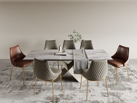 Rock Board Dining Table and Chair