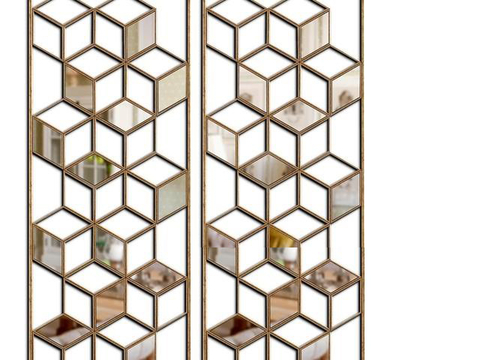 Modern three-dimensional wall metal partition