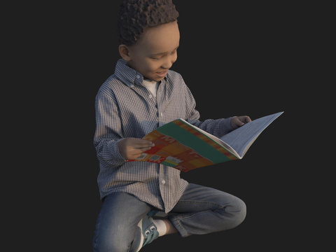 Sitting Child Reading Little Boy Little Boy