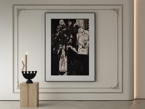 modern abstract painting black and white painting decorative painting