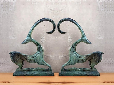 Modern bronze sculpture antelope sculpture