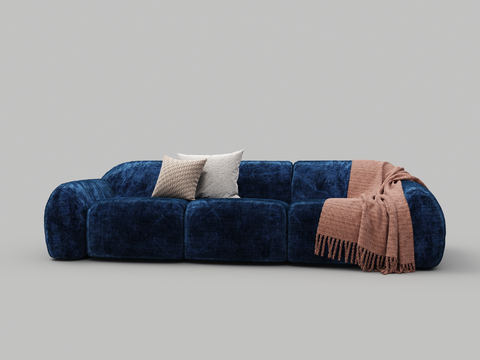 Modern Blue Sofa Velvet Sofa Couch