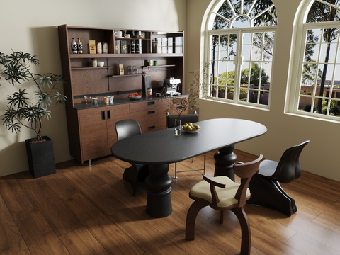 Middle style dining table and chair