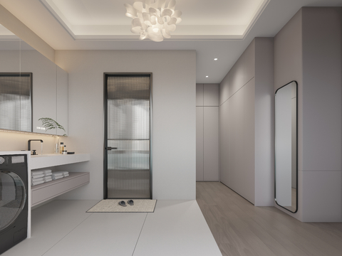 Modern Master Bathroom Cloakroom