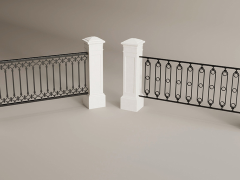 Modern wrought iron guardrail