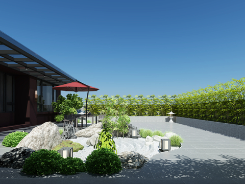 New Chinese Roof Garden Terrace