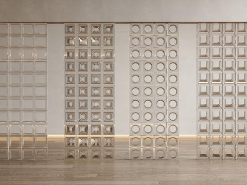 Modern glass brick partition wall