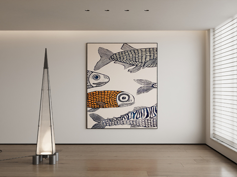 Modern Decorative Painting Fish Hanging Painting Cartoon Hanging Painting