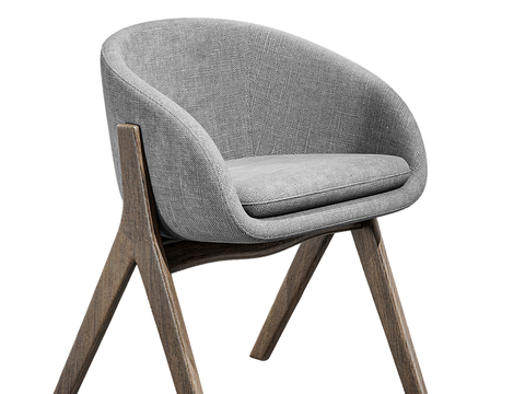 Porada Modern Solid Wood Chair Fabric Lounge Chair