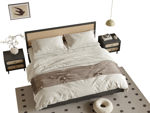 Wabi-sabi Style Double Bed