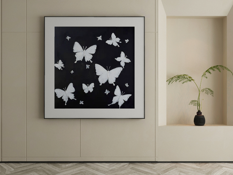 Modern Decorative Painting Butterfly Hanging Painting Black and White Painting