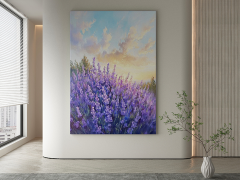 Modern Decorative Painting Oil Painting Lavender Hanging Painting