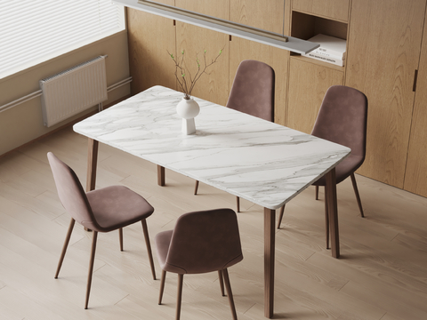 Modern Rock Board Dining Table and Chair