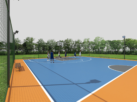 modern outdoor court half court basketball basketball court