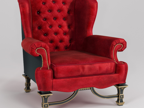 European Style Single Sofa Red Sofa Chair