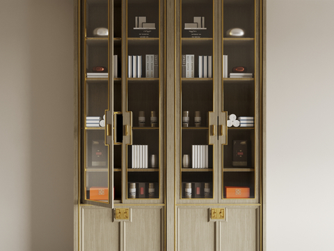 Neo-Chinese Style Bookcase Tea Cabinet Display Cabinet