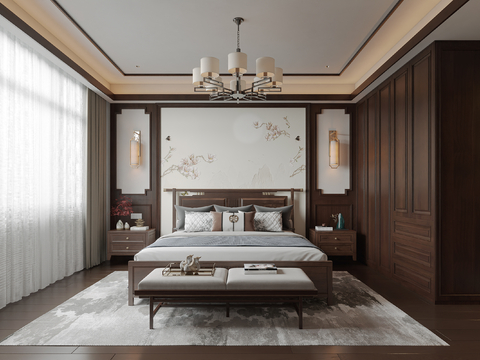 New Chinese-style master bedroom