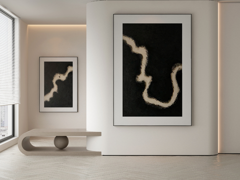 Modern Decorative Painting Black and White Hanging Painting Abstract Painting