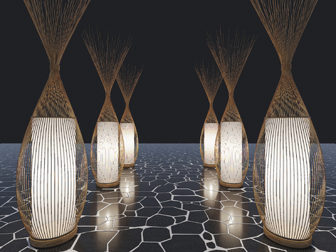 New Chinese Landscape Lights Rattan Lights Courtyard Lights