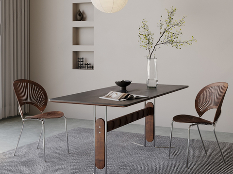 Middle style dining table and chair