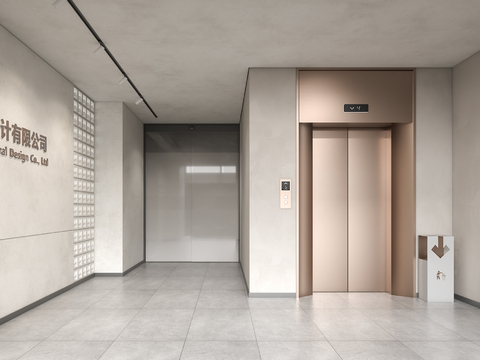 Modern office elevator hall elevator room