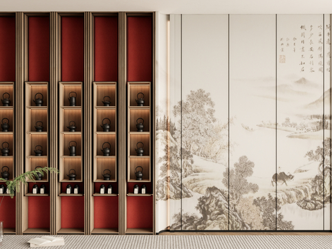 New Chinese tea cabinet Wall