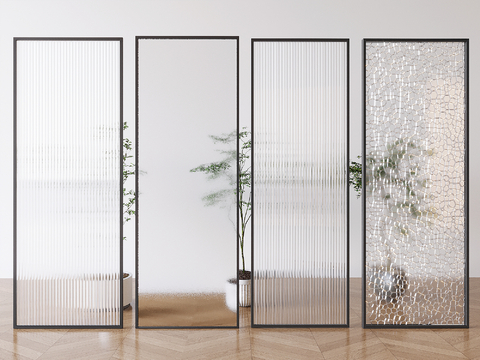 Modern glass partition