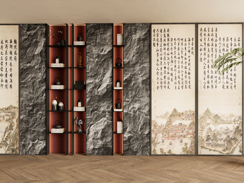 New Chinese bookcase Wall